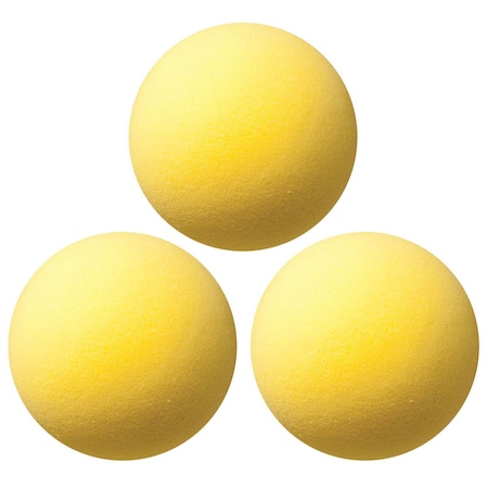 Champion Sports Uncoated Regular Density Foam Ball, 7in, Yellow, PK3 RD7